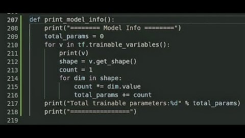 Count total number of trainable parameters in a Tensorflow model
