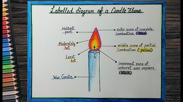 How to draw and label Candle flame diagram l Candle Flame diagram drawing for Science project