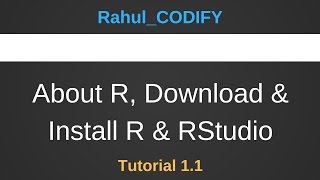 Introduction to R: How to Download & Install R & RStudio [R Data Science Tutorial 1.1]