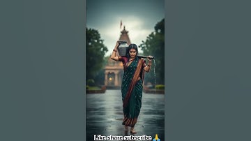 🌧️बरसात में कावड़ यात्रा | शिव भक्त कन्या गंगाजल लेकर महादेव के मंदिर जाती हुई🚩🙏. #viral #short
