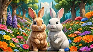 Two Bunnies Explore The World | Adorable Rabbit Adventure Story! #bunny exploration #funny animals