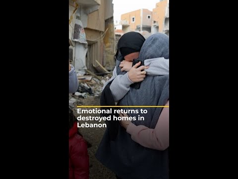 Emotional returns to destroyed homes in Lebanon | AJ#shorts