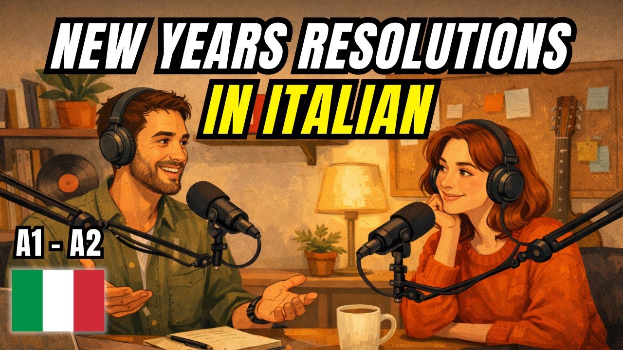Goals and Dreams IN ITALIAN I Slow Podcast A1-A2 with real conversation and subtitles