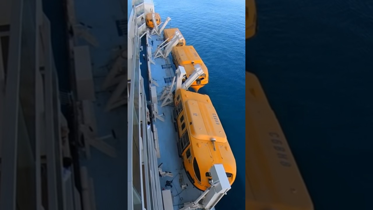 Life boat falls off cruise ship 😱 