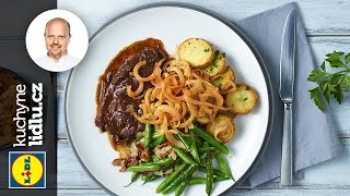 Hovězí rump steak na cibuli - Roman Paulus - RECEPTY KUCHYNE LIDLU