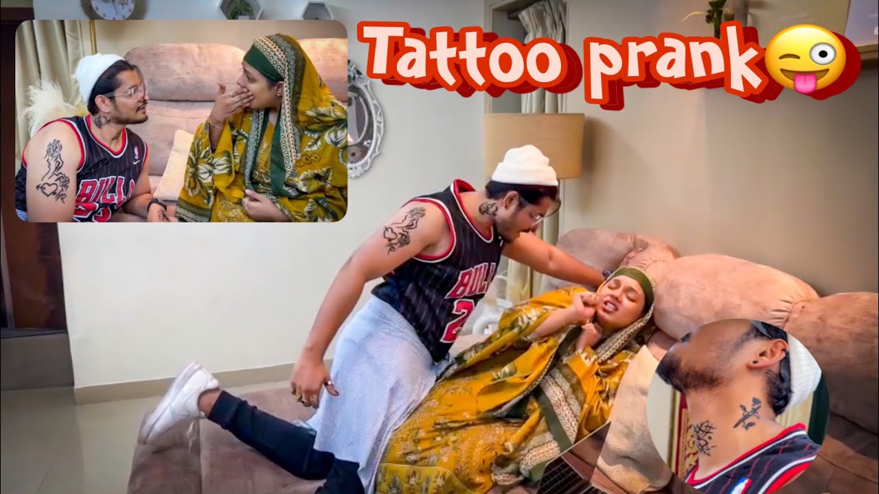 Full Body Tattoo Karwa Diya 😜 | Nida’s Reaction 😂😜 | Sufiyan and Nida ❤️