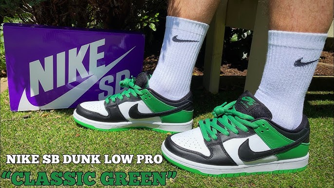 Nike SB Dunk low pro classic Green Review/thoughts + laces swaps with  fits.✓🛹🏀⚫️🟢⚪️ - YouTube