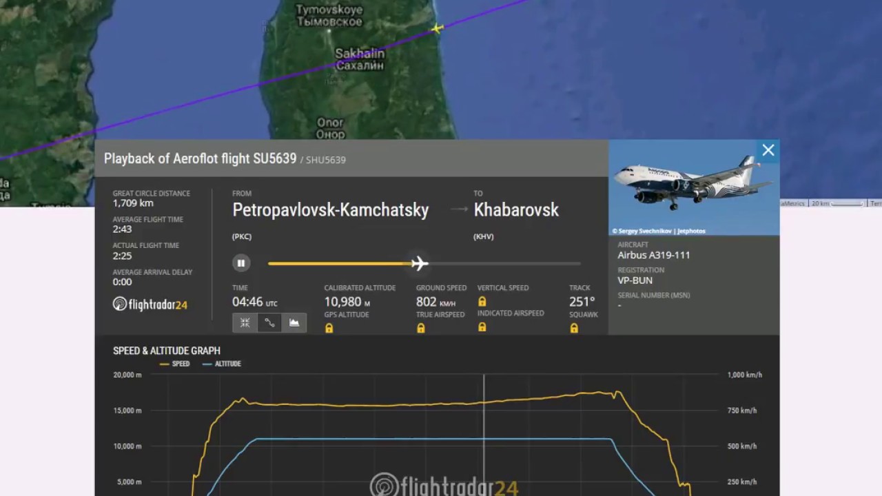 Рейс 5639 Петропавловск-Камчатский - Хабаровск 16 августа 2018 года