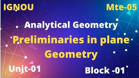 Ignou||analytical geometry||mte5||unit1|| @Pareeksha_time
