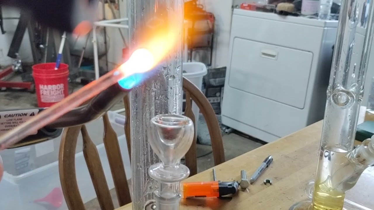 bubble hash bong rip... glass rod setup