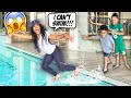 PUSHED CASSY IN THE POOL!! *HILARIOUS*