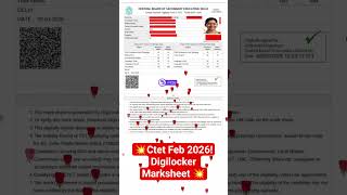 Ctet Feb 2026 Digilocker Marksheet and Certificate 2026♥️