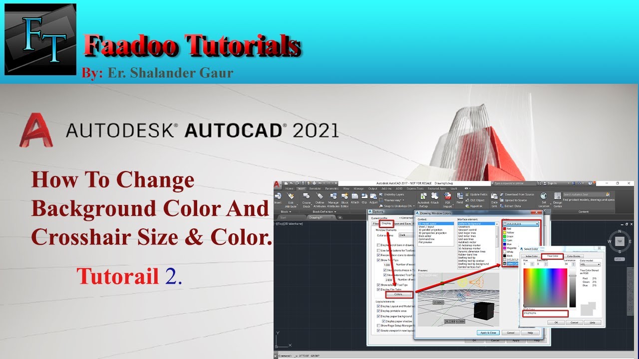 AutoCAD 2021 - Tutorial For Beginners : 2. How To Change Background ...