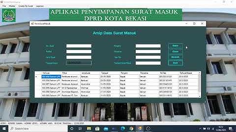 Demo Aplikasi Penyimpanan Surat Masuk Berbasis Visual Basic Pada DPRD Kota Bekasi