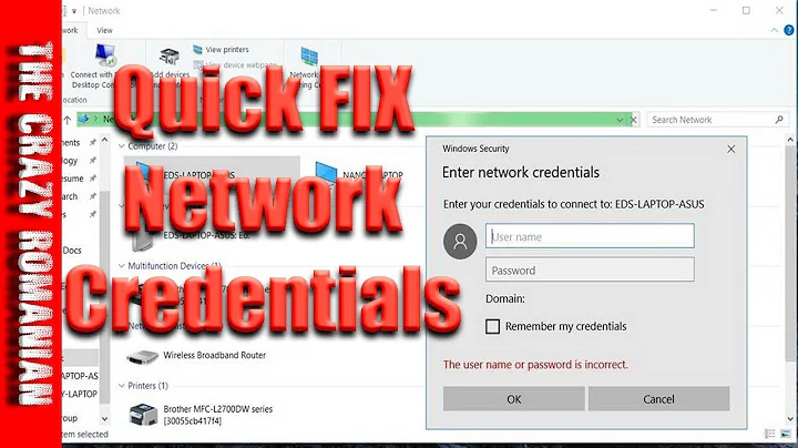Windows Network Credentials Password  ERROR FIX