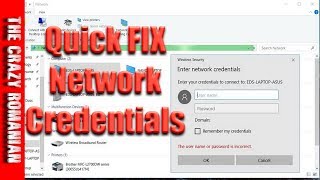 windows network credentials password  error fix