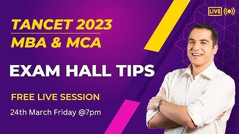TANCET 2023 | Exam Hall Tips | Free Live Session #tancet2023