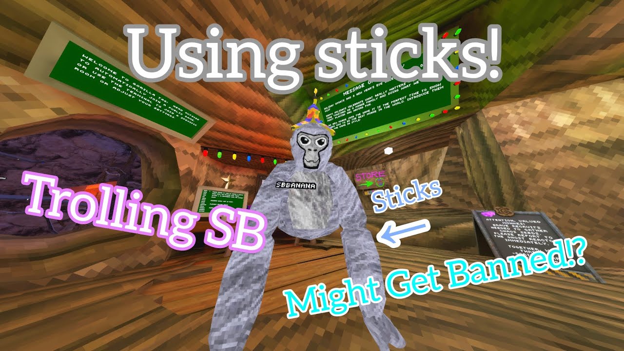 Trolling Snowy Branchers With Sticks! (Cheating) | Gorilla Tag