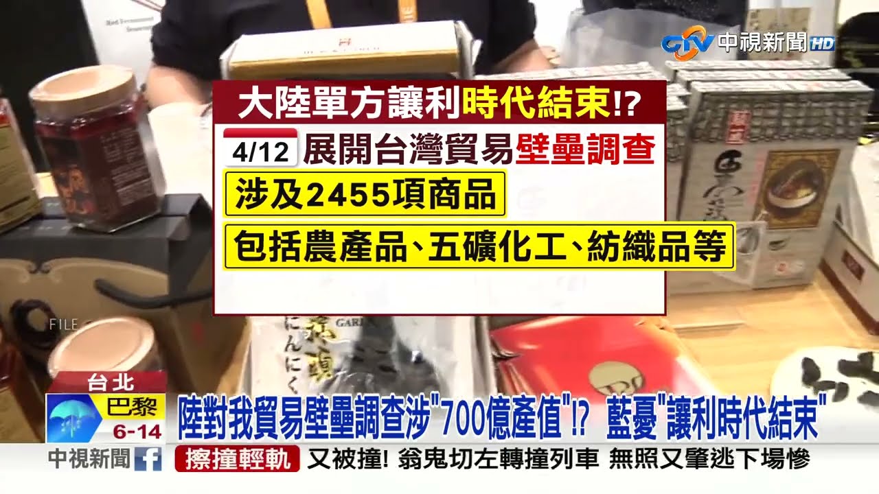 中國貿易壁壘調查含台2455項商品 經濟部：未接獲通知｜20230413 公視晚間新聞