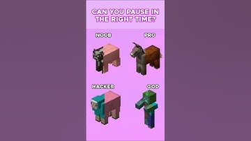Can You pause in THE RIGHT TIME? #4trends #noob #pro #hacker #god #impossible #minecraft