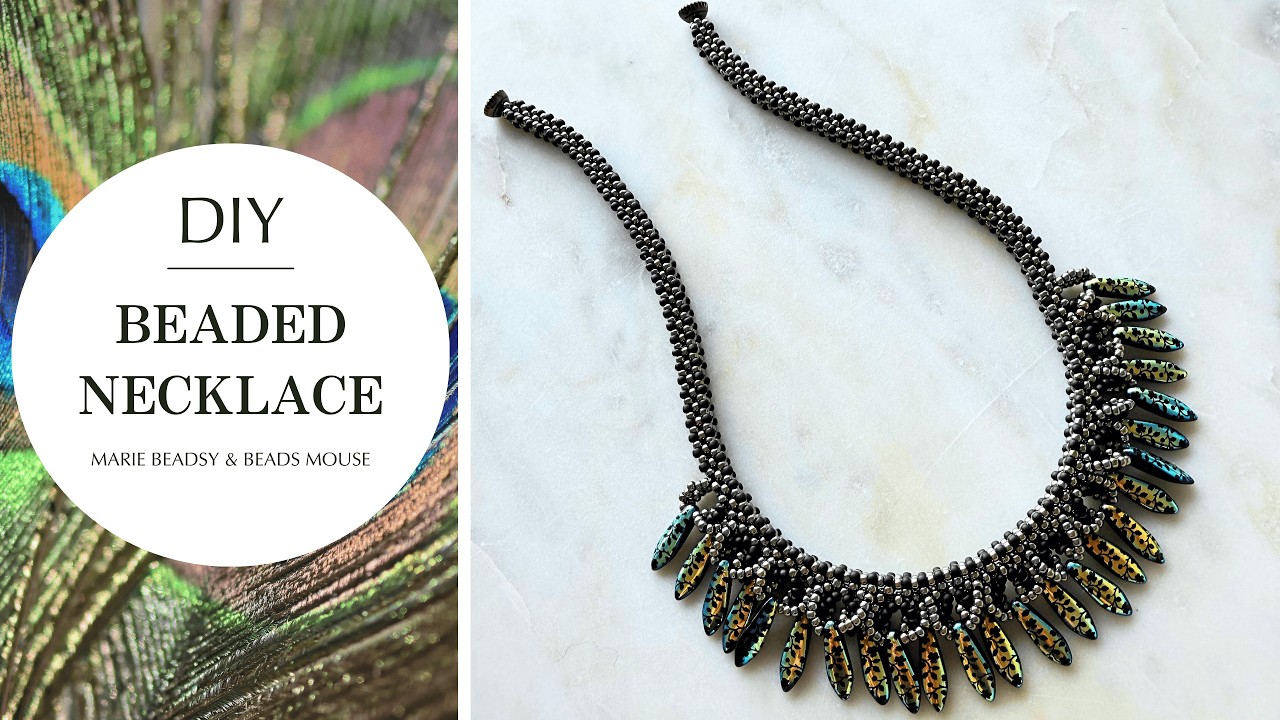 DIY Beaded Necklace with Dagger and Seed Beads | Marie Beadsy x Beads Mouse