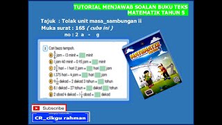 tahun 5 | ms 165 | no 2  tolak unit masa_sambungan  | matematik tahun 5