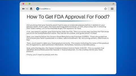 How To Get FDA Approval For Food? - CountyOffice.org