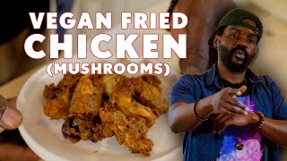 Vegan Fried Chicken Using King Oyster Mushrooms | Saintz Kitchen Feat. Paranom