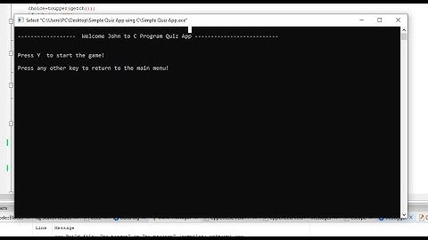 Simple Quiz App using C