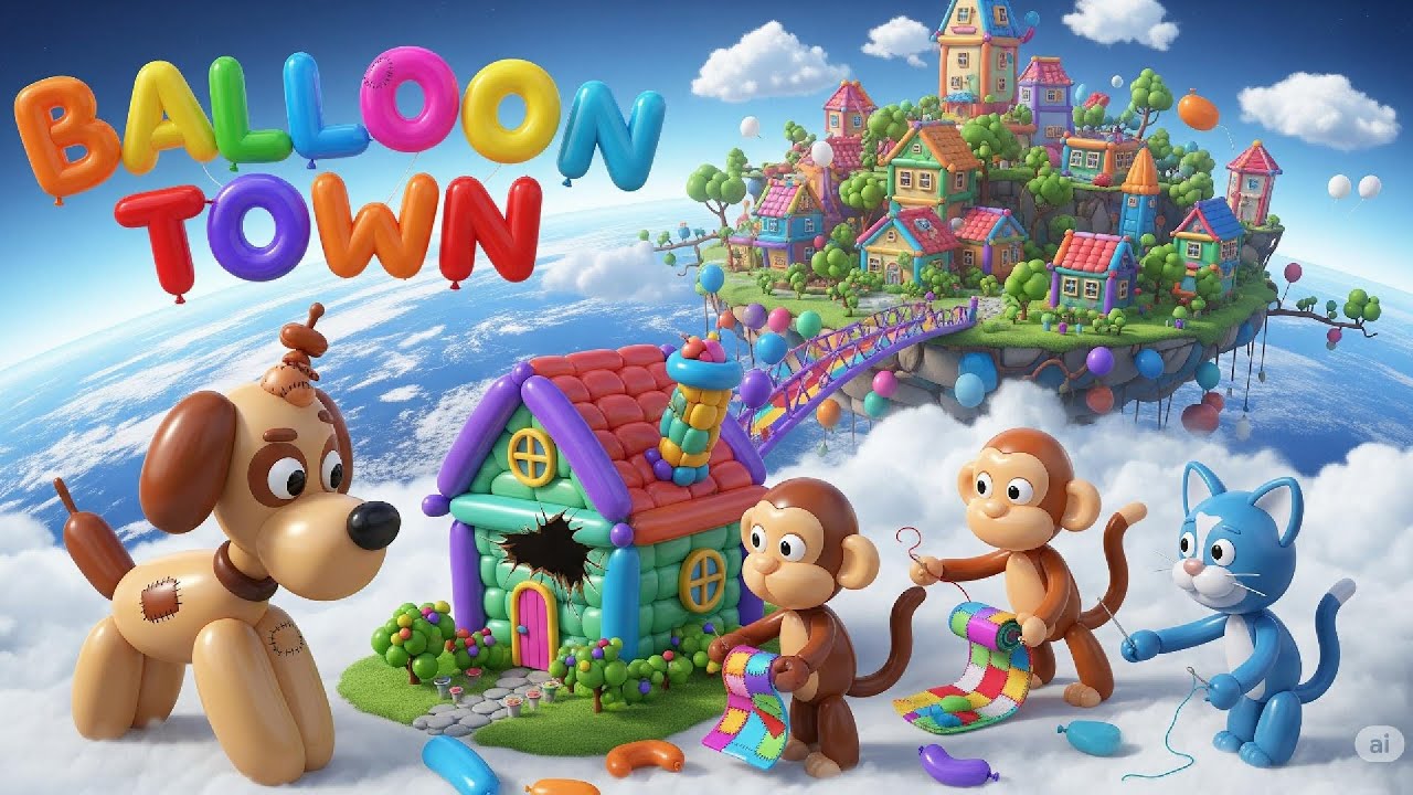 Balloon Town 🎈🏙️ | Fun Cartoon Adventure for Kids | Animated Short Story