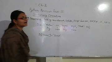 Cbse#class12th #ch2 :python revision tour 2 #topic dictionary operations