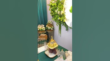 Decor gia tiên tone xanh lá và hoa sen tươi #wedding #decor #trending #damcuoi