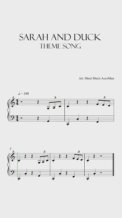 Sarah and Duck Intro Theme Sheet Music #shorts #short #shortvideo #shortsvideo #shortsfeed #tiktok