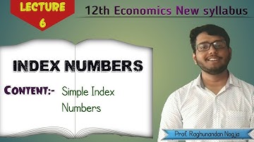 Index Numbers | Simple index number | 12th economics new syllabus