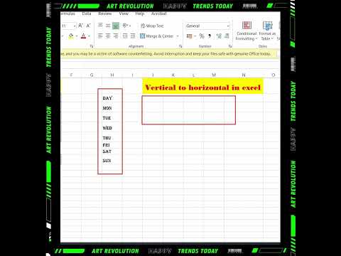 Rotate data from Vertical to Horizontal or Horizontal to Vertical || Transpose Excel Data #excel