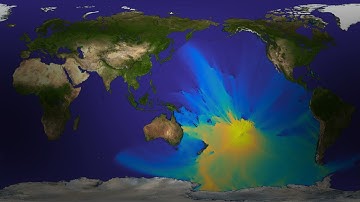 Simulation of an asteroid impact in the South Pacific Ocean, 2D representation