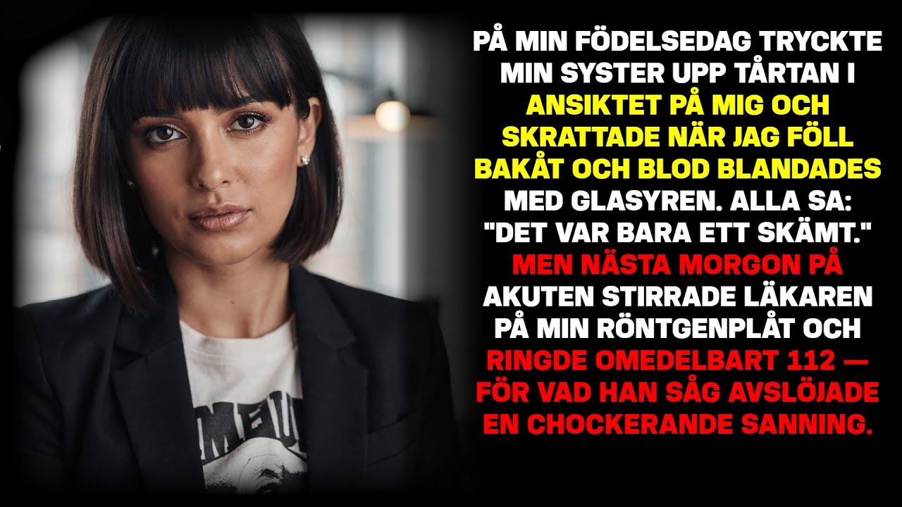 Min syster krossade tårtan i mitt ansikte och skrattade. Akutläkaren ringde 112 efter röntgen.