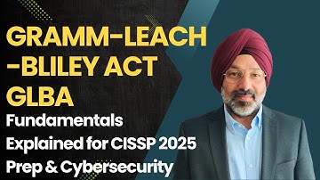 Gramm-Leach-Bliley Act (GLBA): Fundamentals Explained for CISSP 2025 Prep & Cybersecurity