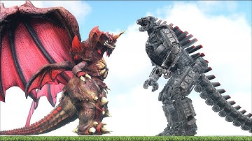 TITANUS DESTROYAH VS LEGENDARY MECHA GODZILLA (ARK SURVIVAL EVOLVED BATTLE KAIJUS, BOSSES AND MORE)