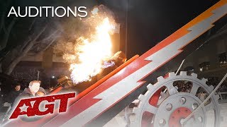 Human Fuse Is A Dangerous Fire Flying Stunt That Could Go Wrong! - America's Got Talent 2019