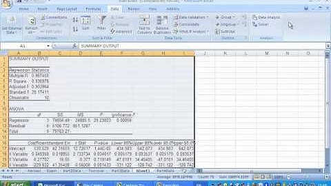 How to do multiple regression with Excel