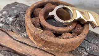 WATCH - Turning a Rusty BEARING into a Shiny but Razor Sharp KARAMBIT