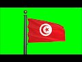 Tunisia Flag Green Screen Motion Background 4K UHD 60fps Royalty Free Flag Footage 
