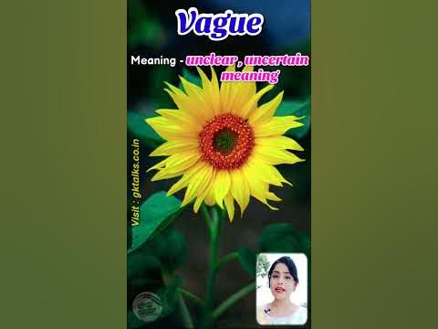 #Shorts | Word of the day | Vague | Meaning | Synonyms | Antonyms