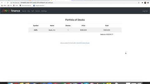 Finance website - cs50 pset