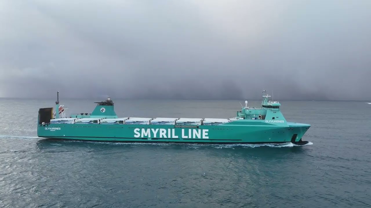 Snowstorm in Iceland | RoRo Cargo Ship Arrives in Harbor
