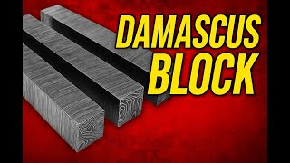Damascus Steel Block - Twist Pattern | Perfect for Custom DIY Projects