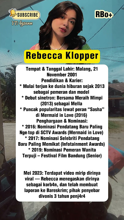 BIODATA REBECCA KLOPPER #fypシ゚viral #fypyoutube #selebviral #artisviral #masukberanda