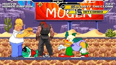 SK MUGEN - Marvin & Homer Simpson vs CvS Evil Ryu & Krusty the Clown