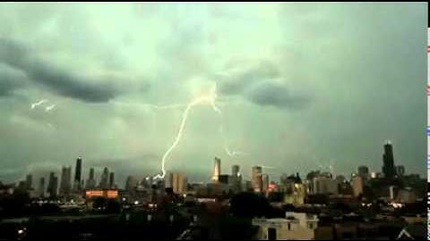 Lightining strikes three of the tallest building in Chicago at the same time   Amazing Video   VideofyMe